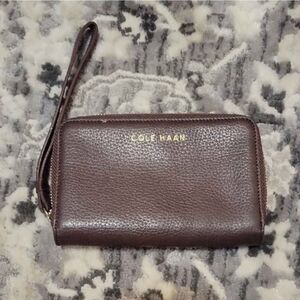 Cole Haan Dark Brown Leather Men's Wristlet